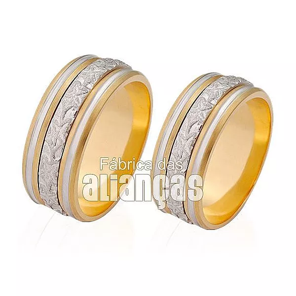 Alianças para Bodas 25 Anos Grossas de Ouro 18k - FA-251 - Fábrica das Alianças