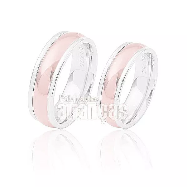 Aliança De Noivado e Casamento Em Ouro Rose 18k 0,750 Fa-260-r - FA-260-R - Fábrica das Alianças