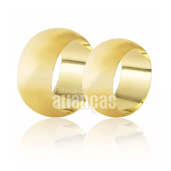 Alianças Abauladas De Ouro 18k - FA-38 - Fábrica das Alianças