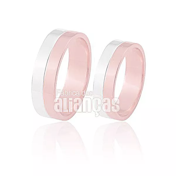 Alianças De Noivado e Casamento Em Ouro Rose e Branco