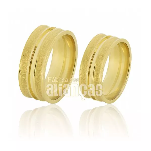 Alianças Grossas em Ouro 18k - FA-507 - Fábrica das Alianças