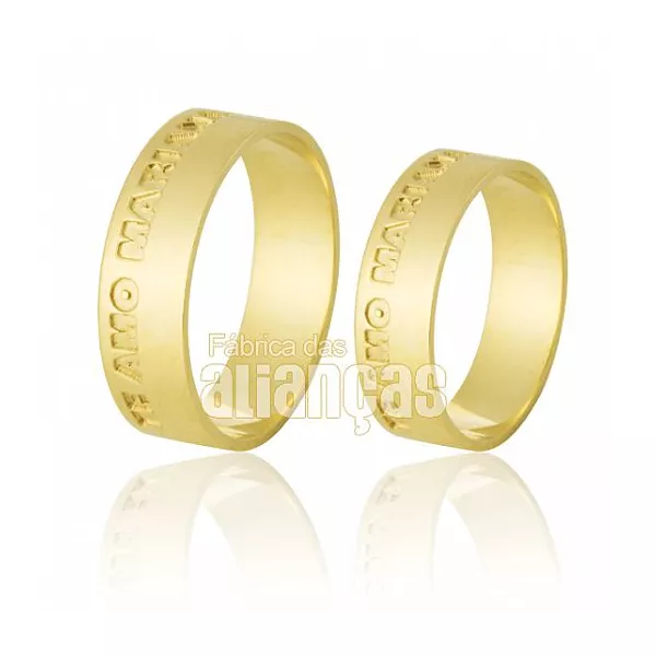 Alianças De Noivado e Casamento Em Ouro Amarelo 18k 