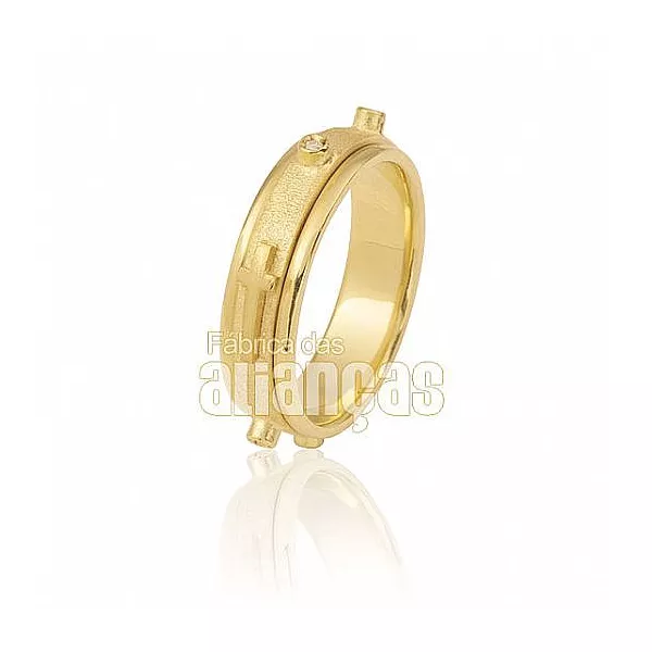Aliança De Terço Em Ouro Amarelo 18k - FA-548 - Fábrica das Alianças