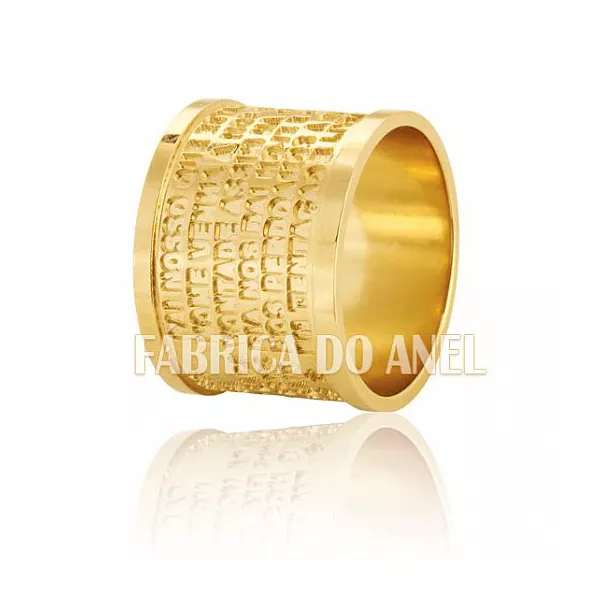 Aliança Pai Nosso em ouro 18k - FA-637 - Fábrica das Alianças