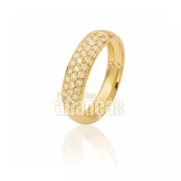 Aparador Para Aliança De Noivado e Casamento Em Ouro Amarelo 18k 0,750 Fa-807