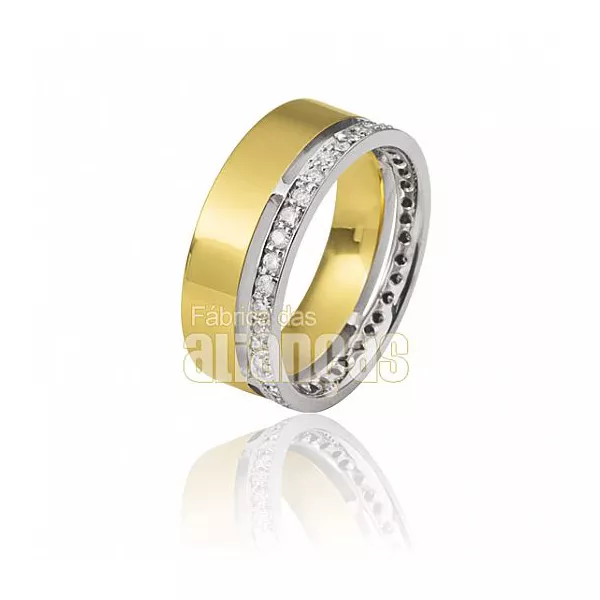 Aparador Para Aliança De Noivado e Casamento Em Ouro Amarelo 18k 0,750 Fa-812 - FA-812 - Fábrica das Alianças