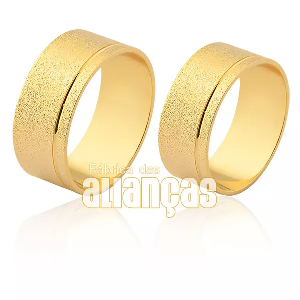 Lindas Alianças De Noivado e Casamento Em Ouro 18k - FA-1556 - Fábrica das Alianças