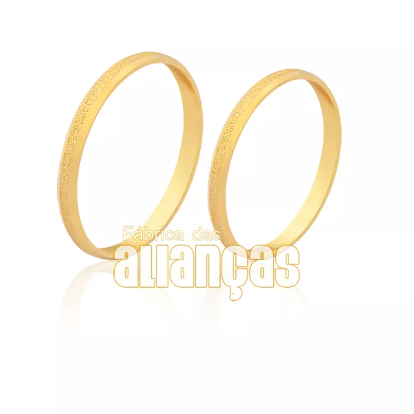 Alianças De Casamento Em Ouro - FA-1588-V - Fábrica das Alianças