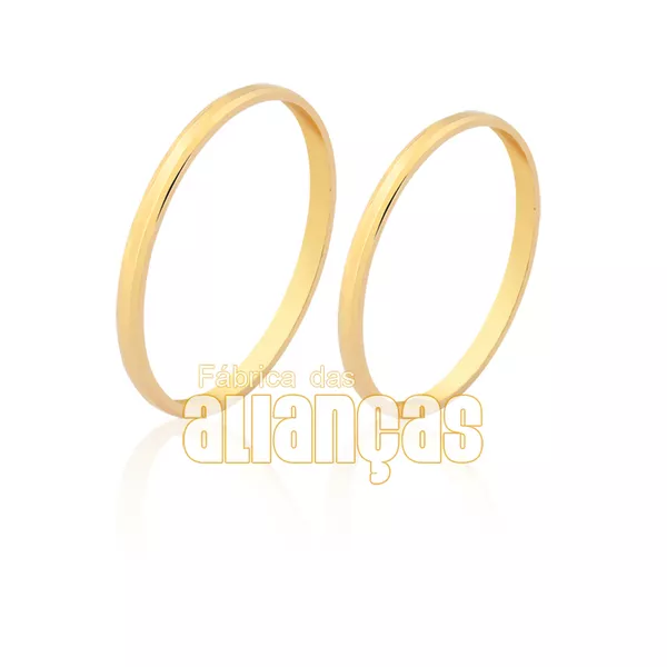 Alianças De Casamento Em Ouro - FA-1610-V - Fábrica das Alianças