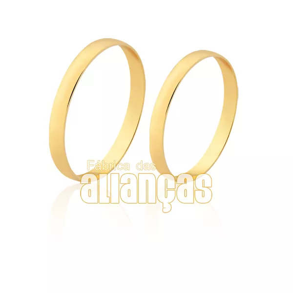 Alianças Delicada Em Ouro 18k - FA-1802 - Fábrica das Alianças