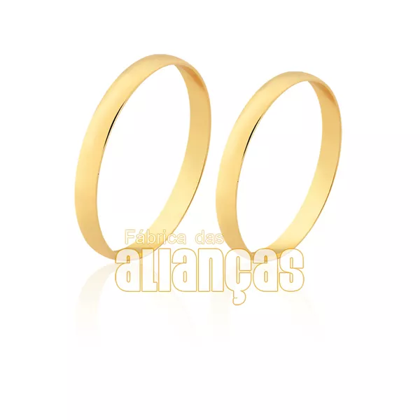 Alianças De Ouro Amarelo 18k - FA-1803 - Fábrica das Alianças