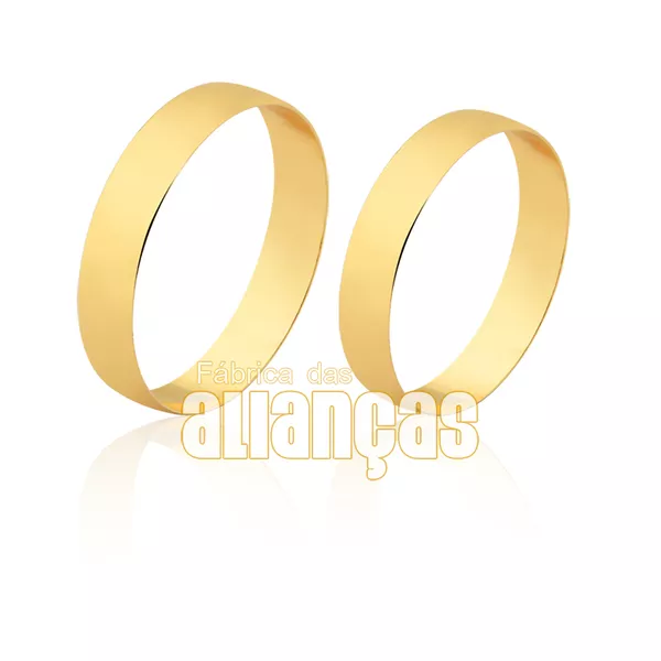 Alianças Simples e Delicada Com Ouro - FA-1806-10K - Fábrica das Alianças