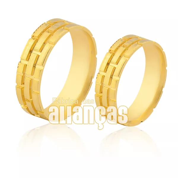 Alianças De Noivado e Casamento Em Ouro Amarelo 18k 
