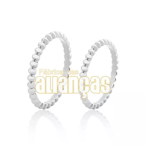 Aliança De Noivado e Casamento Em Ouro Branco 0,416 - FA-986-B-10K - Fábrica das Alianças