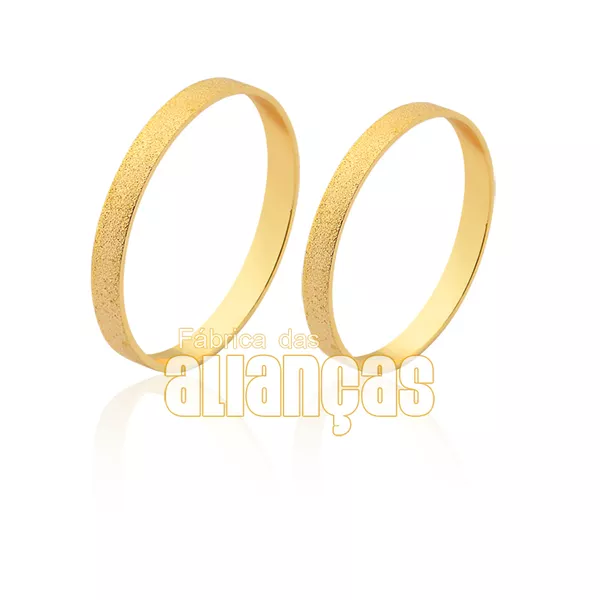Aliança Fina De Casamento Em Ouro - FA-1568-10K - Fábrica das Alianças