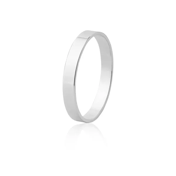Aliança Ouro Branco 18k (3,00mm) - FA-47-B-unit - Fábrica das Alianças