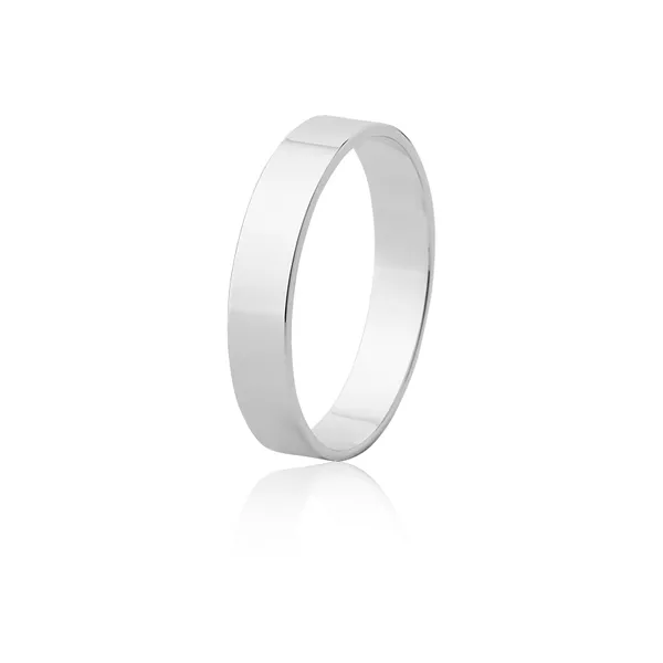 Aliança Ouro Branco 18k (4,00mm) - FA-48-B-unit - Fábrica das Alianças