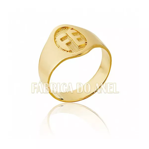 Anel Masculino Em Ouro Amarelo 18k 0,750 - A-623 - Fábrica das Alianças