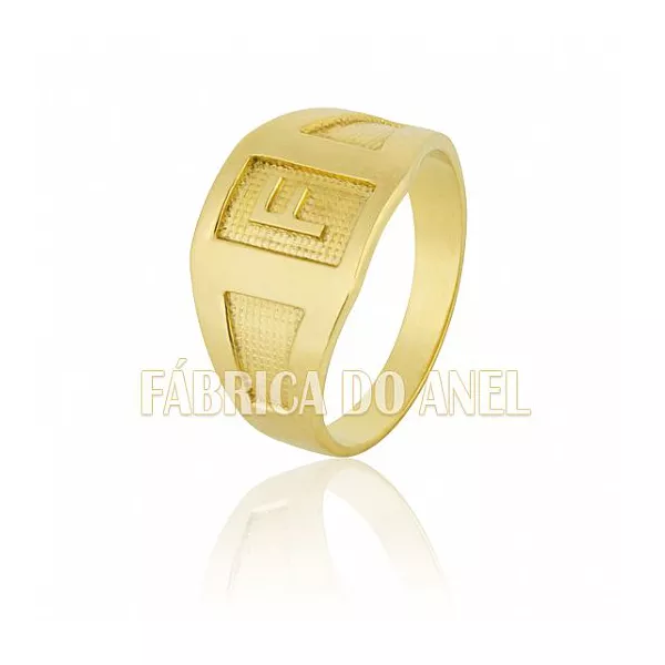Anel Masculino Em Ouro Amarelo 18k 0,750 A-06 - A-06 - Fábrica das Alianças