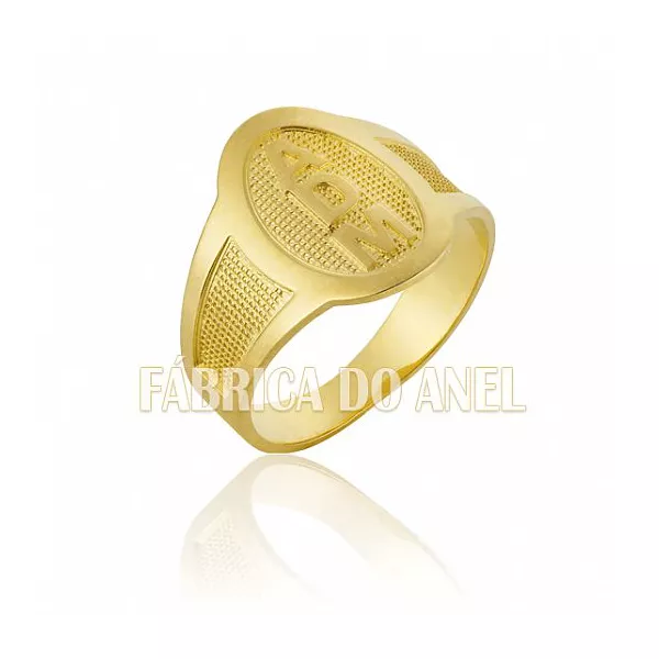Anel Masculino Em Ouro Amarelo 18k 0,750 A-10 - A-10 - Fábrica das Alianças