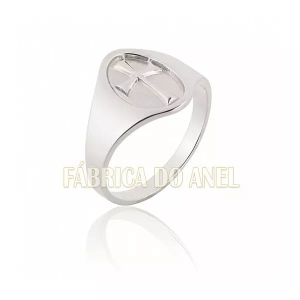 Anel Masculino Em Ouro Branco 18k 0,750 A-14-b - A-14-B - Fábrica das Alianças