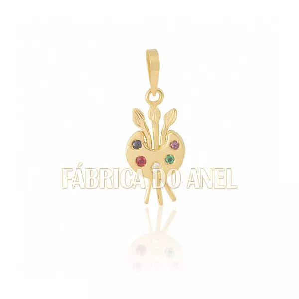 Pingente De Formatura De Artes Em Ouro Amarelo 18k 0,750 P-18