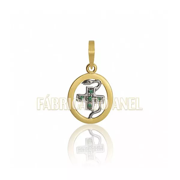 Pingente De Formatura De Enfermagem Em Ouro Amarelo 18k 0,750 P-28 - P-28 - Fábrica das Alianças