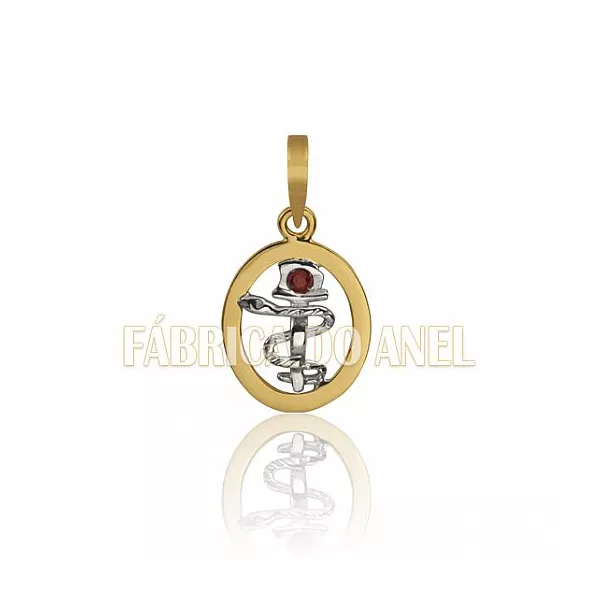 Pingente De Formatura Odontologia Em Ouro Amarelo 18k P-30