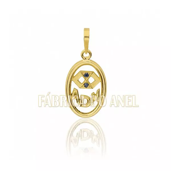 Pingente De Formatura De Adm Em Ouro Amarelo 18k 0,750 P-41 - P-41 - Fábrica das Alianças
