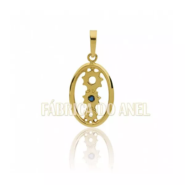 Pingente De Formatura De Eng Mecânica Em Ouro Amarelo 18k 0,750 P-44 - P-44 - Fábrica das Alianças