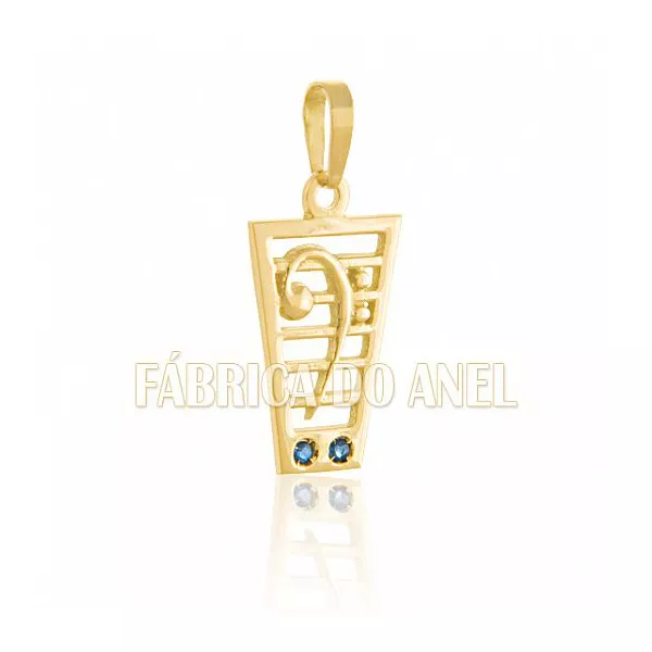 Pingente De Formatura De Músico Em Ouro Amarelo 18k 0,750 (fá) P-48 - P-48 - Fábrica das Alianças
