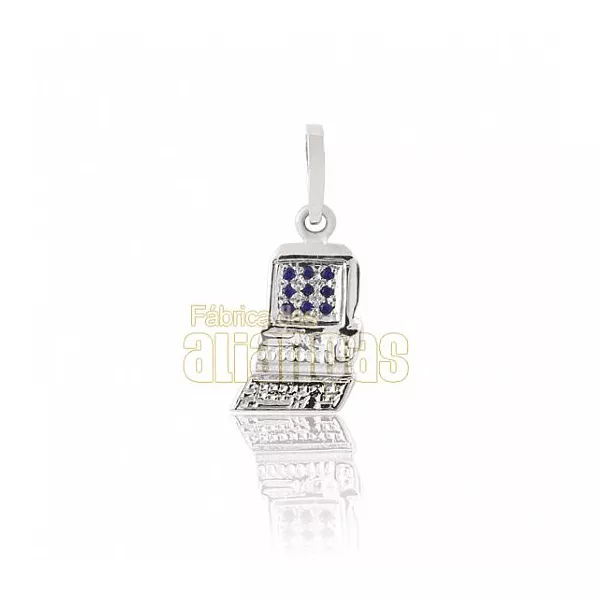 Pingente De Formatura De Informática Em Ouro Branco 18k 0,750 P-02-b