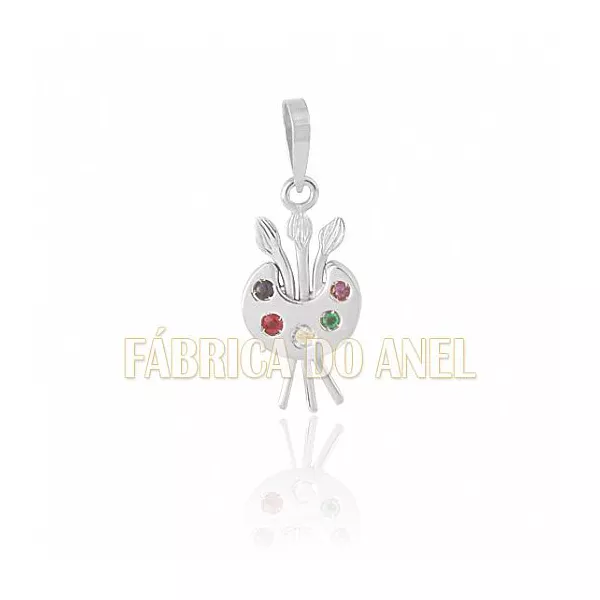 Pingente De Formatura De Artes Em Ouro Branco 18k 0,750 P-18-b - P-18-B - Fábrica das Alianças