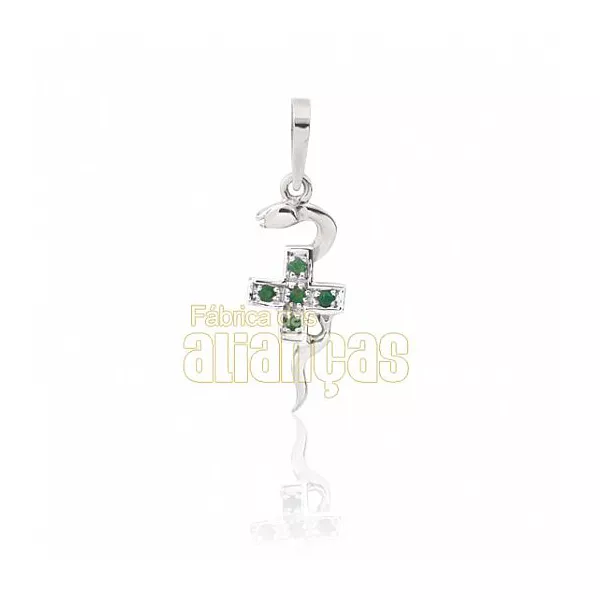 Pingente De Formatura De Enfermagem Em Ouro Branco 18k 0,750 P-22-b