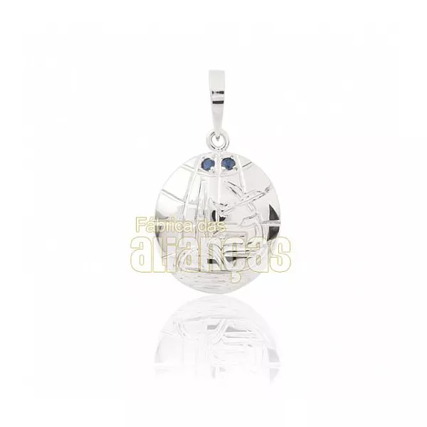 Pingente De Formatura De Comex Em Ouro Branco 18k 0,750 P-23-b - P-23-B - Fábrica das Alianças