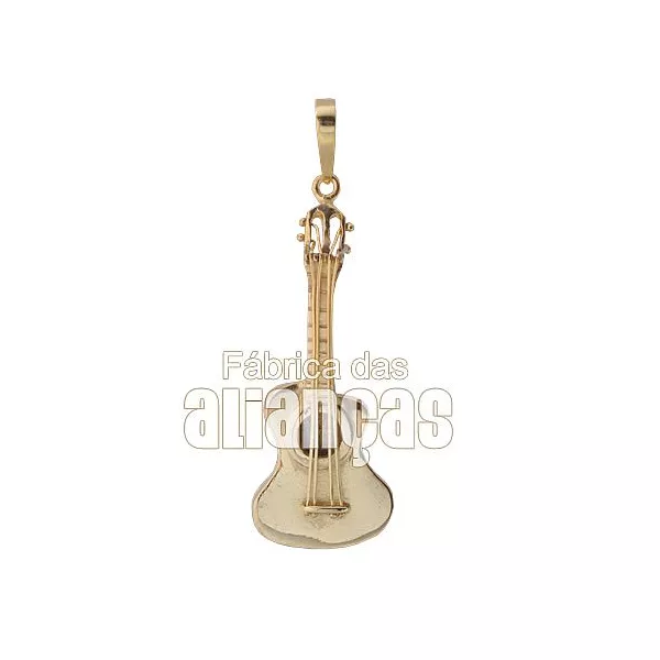 Pingente Exclusivo De Cavaquinho Em Ouro Amarelo 18k - FA-P-155 - Fábrica das Alianças