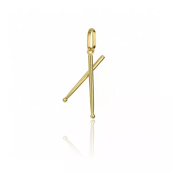 Pingente Exclusivo De Baquetas Em Ouro Amarelo 18k 0,750 Fa-p-162 - FA-P-162 - Fábrica das Alianças