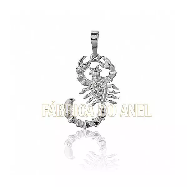 Pingente Exclusivo De Escorpião Em Ouro Branco 18k - FA-P-60-B - Fábrica das Alianças