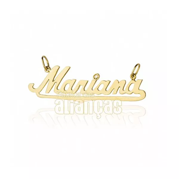 Pingente De Nome Em Ouro Amarelo 18k 0,750 Fa-p-151 - FA-P-151 - Fábrica das Alianças