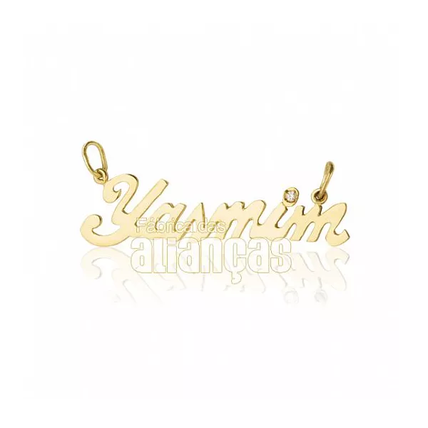 Pingente De Nome Em Ouro Amarelo 18k 0,750 Fa-p-152