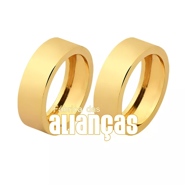 Alianças De Noivado e Casamento Em Ouro Amarelo 18k 