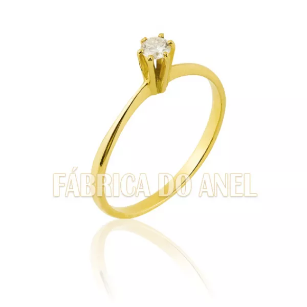 Anel De Noivado De Ouro 18k - S-12 - Fábrica das Alianças