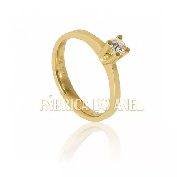 Anel Solitário Com Diamante De 0,25 Ct. - S-25 - Fábrica das Alianças