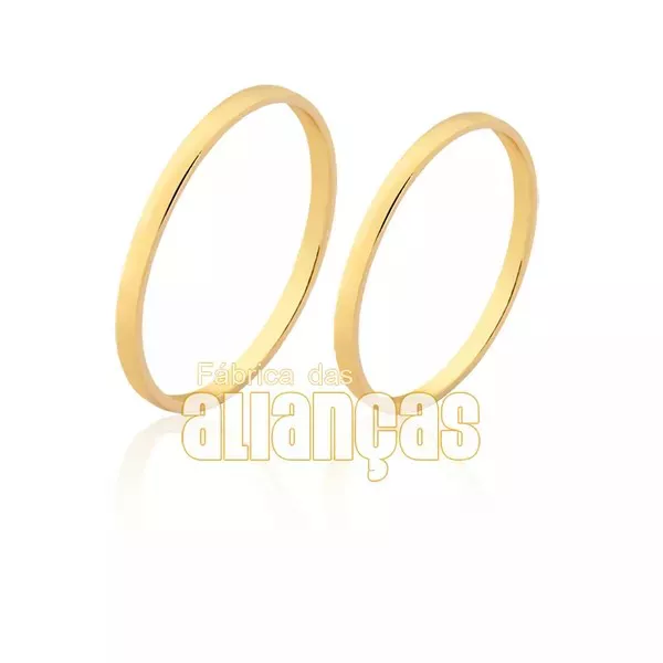 Alianças De Casamento Em Ouro - FA-1800-V - Fábrica das Alianças