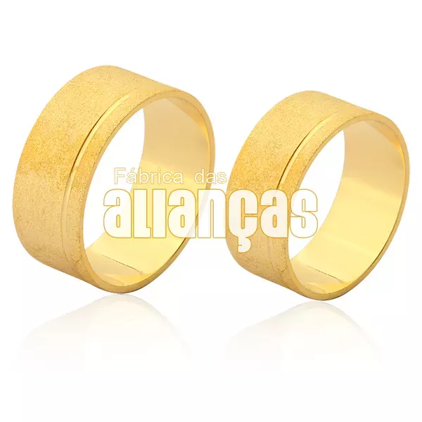 Alianças De Casamento Em Ouro - FA-1558-V - Fábrica das Alianças
