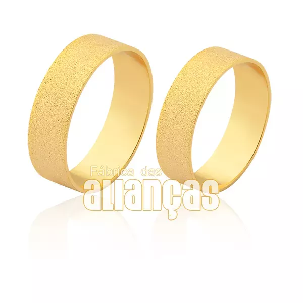 Alianças De Casamento Em Ouro - FA-1575-V - Fábrica das Alianças