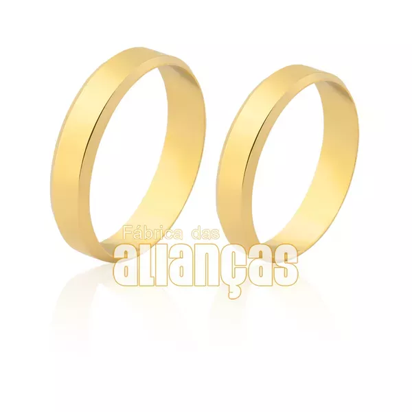 Alianças De Casamento Em Ouro - FA-1617-V - Fábrica das Alianças