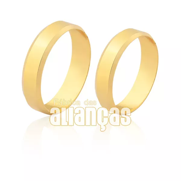 Alianças De Casamento Em Ouro - FA-1618-V - Fábrica das Alianças