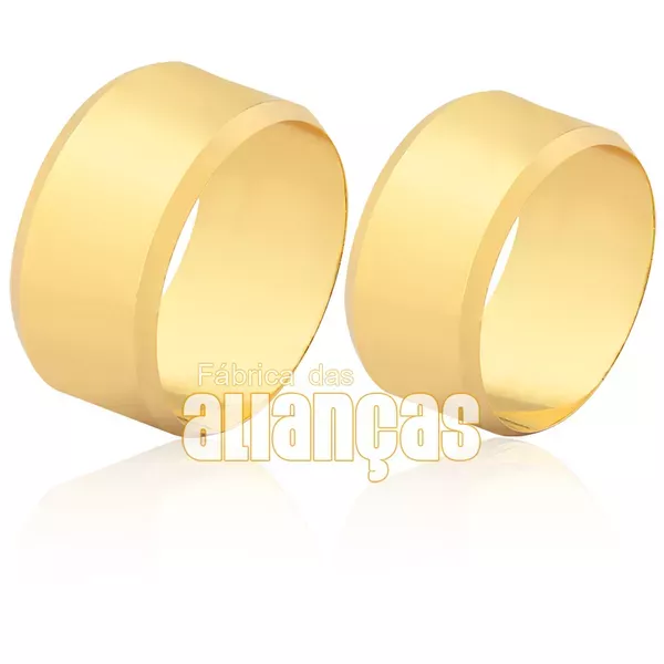 Alianças De Casamento Em Ouro - FA-1629-V - Fábrica das Alianças