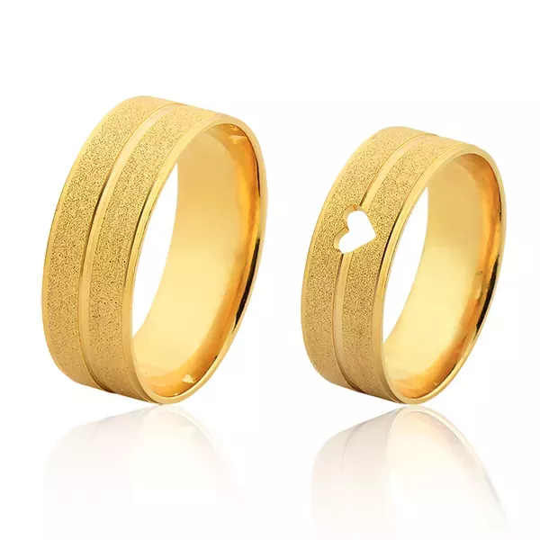 Alianças De Casamento Em Ouro - FA-1013-V - Fábrica das Alianças